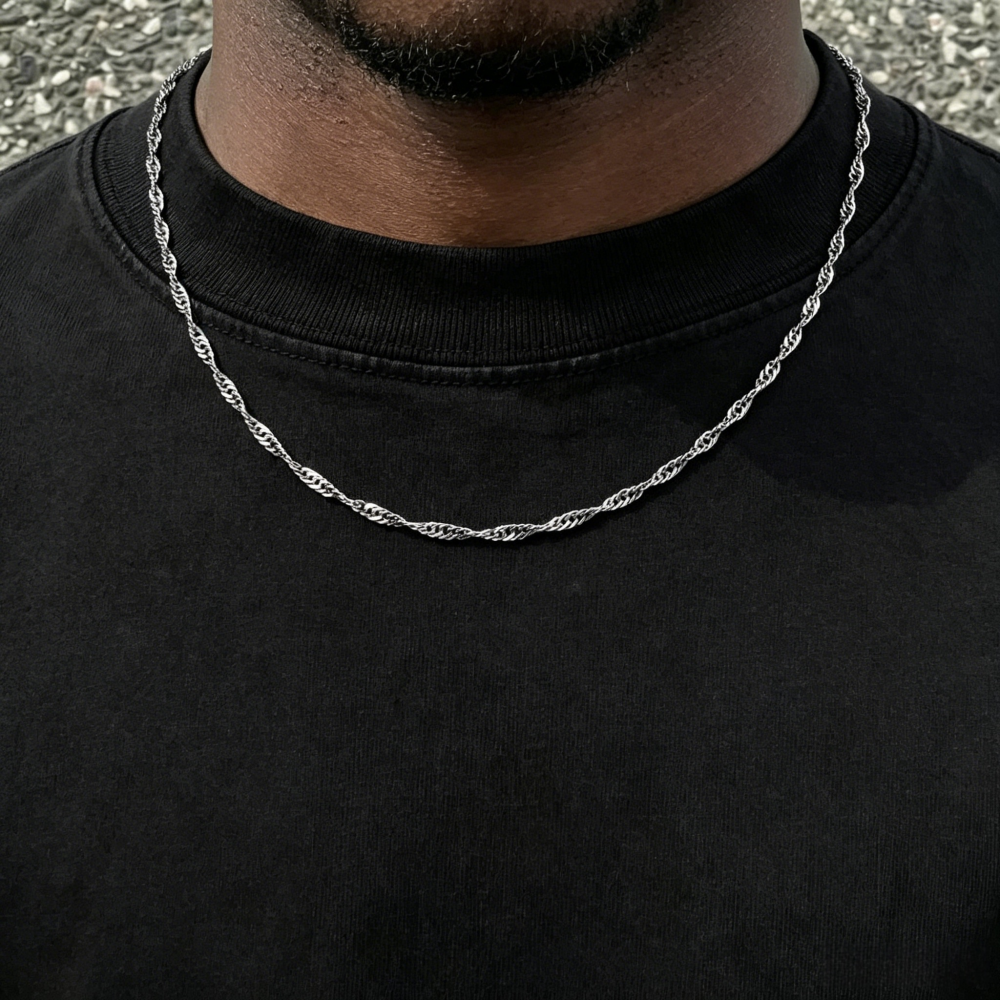 Men Accessories Singapore - Hip Hop Stainless Steel Water Wave