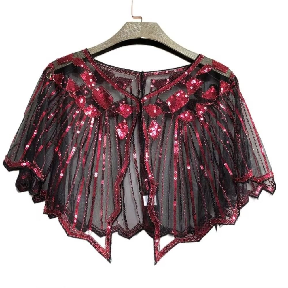 Men Accessories Wedding - Beaded Decoration Women's Sequins Shawl Vintage