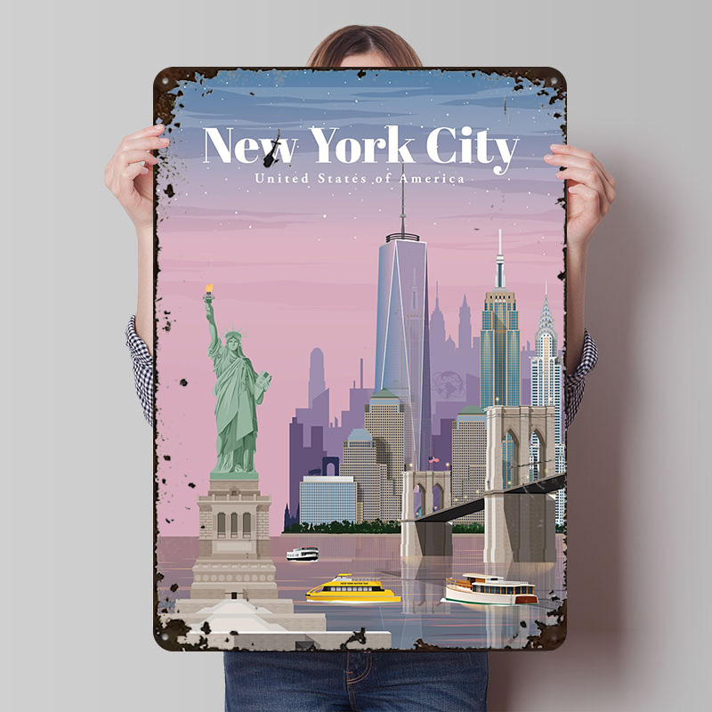 Men'S Accessories Nyc - NYC By Dusk Metal Poster Wall