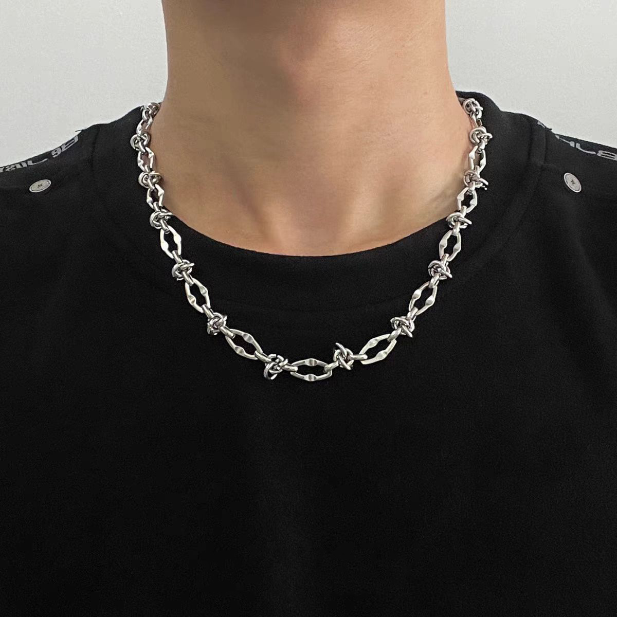 Men Accessories Singapore - ASONSTEEL 8mm Width Chain Necklace Stainless