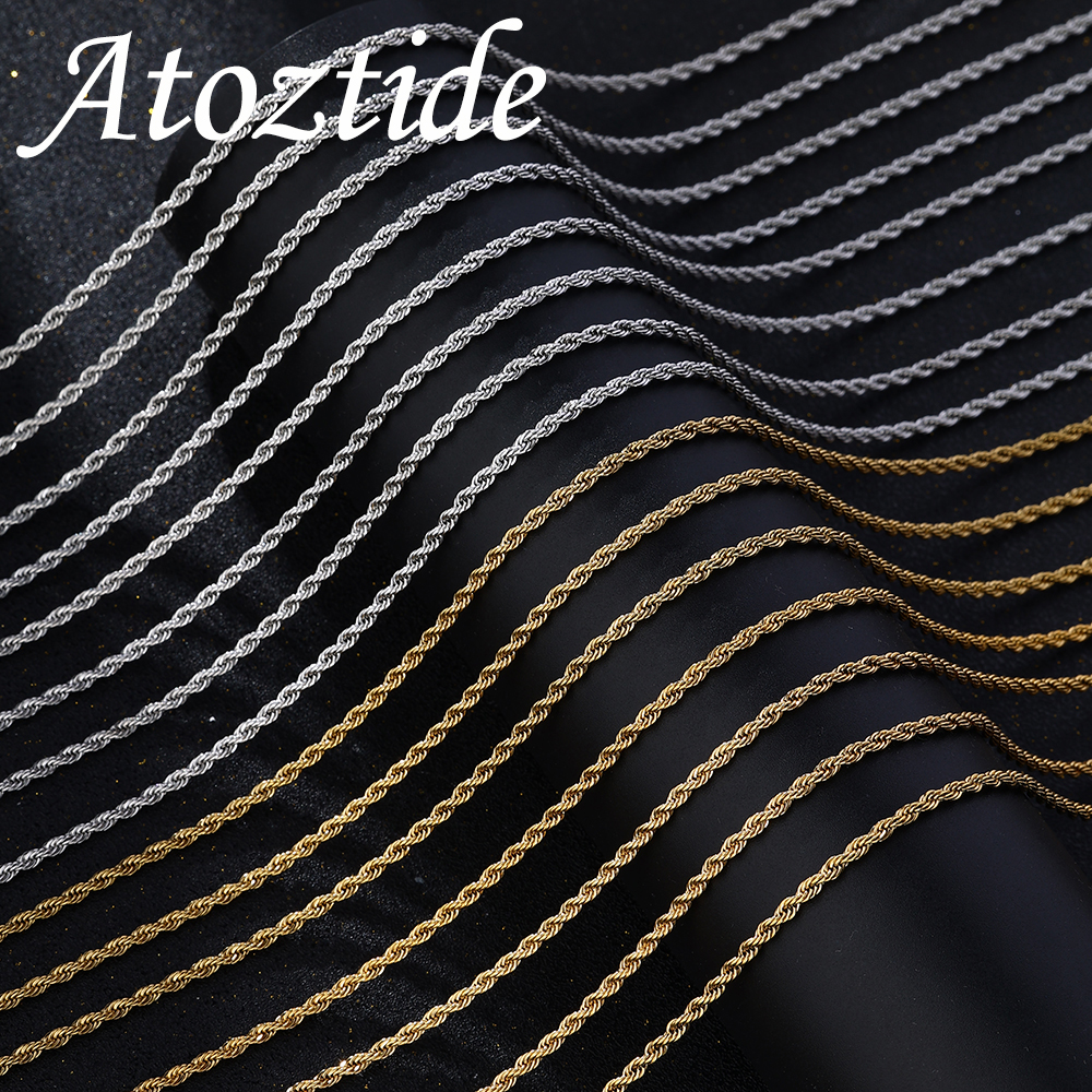 Men Accessories Singapore - Atoztide Twisted Rope Chain Necklace for