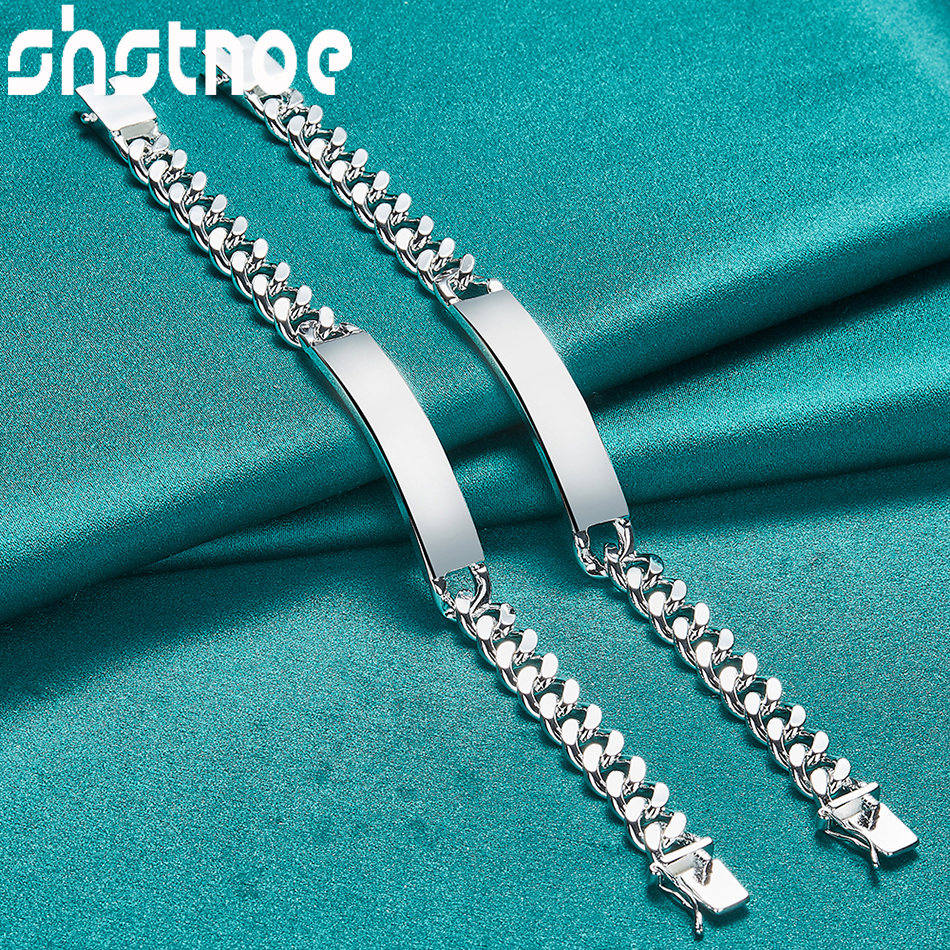 Men Accessories Chain And Bracelet - SHSTONE 925 Sterling Silver 2/PCS 8mm/10mm