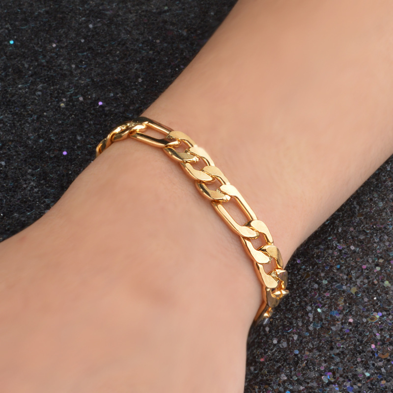Men Accessories Chain And Bracelet - 925 sterling Silver 18K gold Color