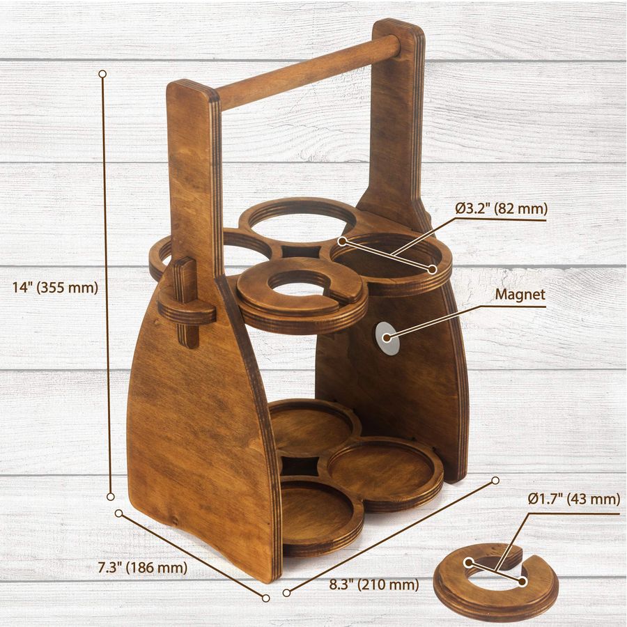 Wine Bottle and Glasses Caddy  - Men'S Accessories Organizer Tray のレビューと価格
