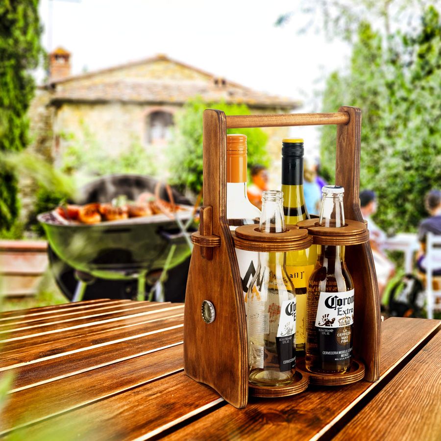 Wine Bottle and Glasses Caddy  - Men'S Accessories Organizer Tray のレビューと価格