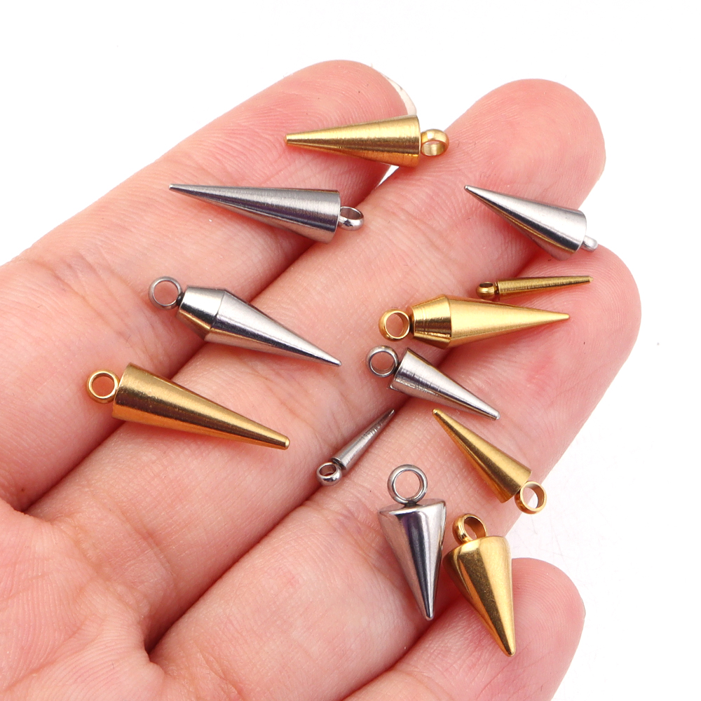 10PCS Stainless Steel Cone Cha - Men Accessories Pendant のレビューと価格