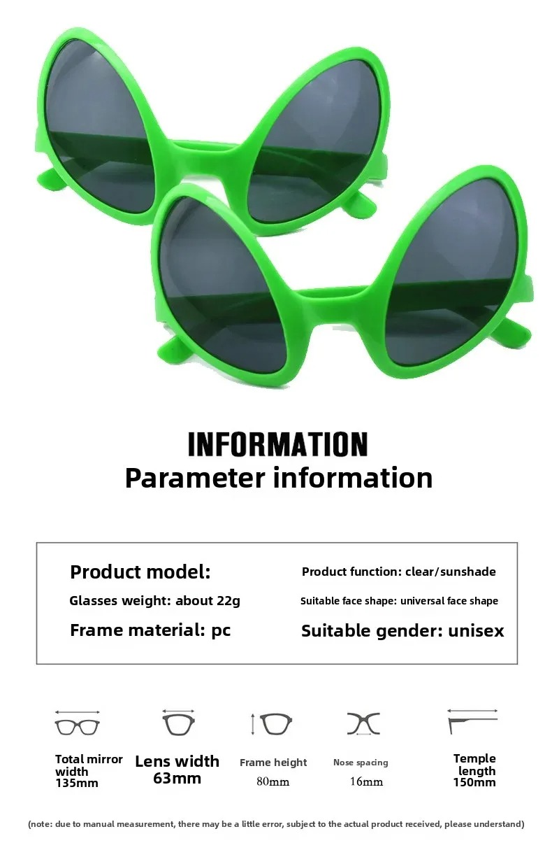 Green Alien Martian Quirky Sun - Men'S Accessories Glasses のレビューと価格