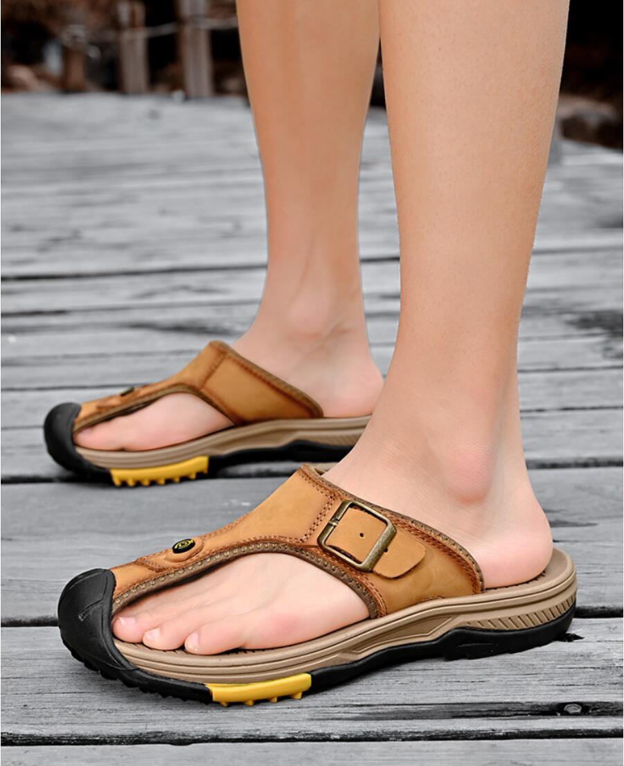 Genuine Leather Sandals Men Br - Men'S Accessories Leather のレビューと価格