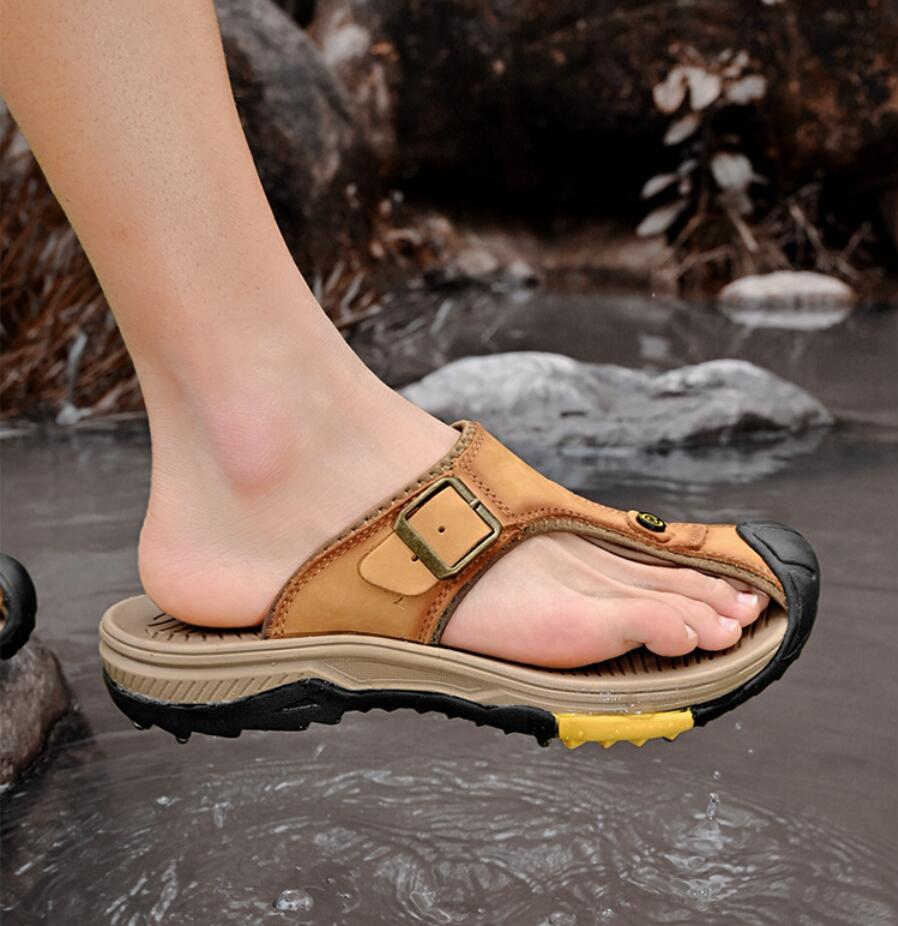 Genuine Leather Sandals Men Br - Men'S Accessories Leather のレビューと価格