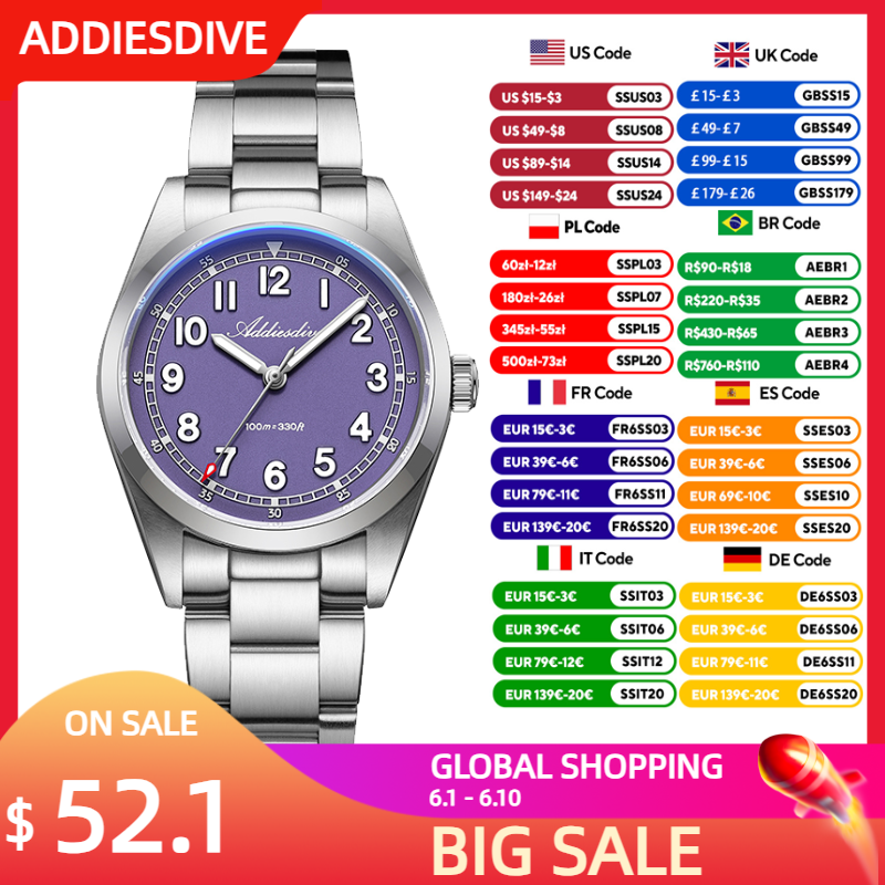 ADDIESDIVE New Quartz Watches  - Men'S Accessories Luxury Brands のレビューと価格