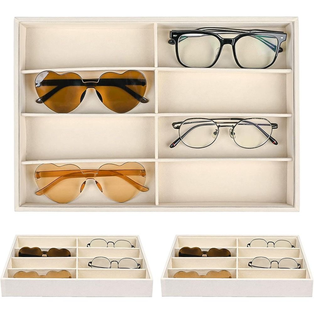 Beige Grey Sunglass Organizer  - Men'S Accessories Organizer Tray のレビューと価格