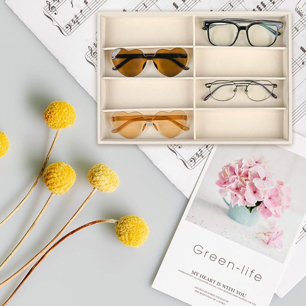 Beige Grey Sunglass Organizer  - Men'S Accessories Organizer Tray のレビューと価格