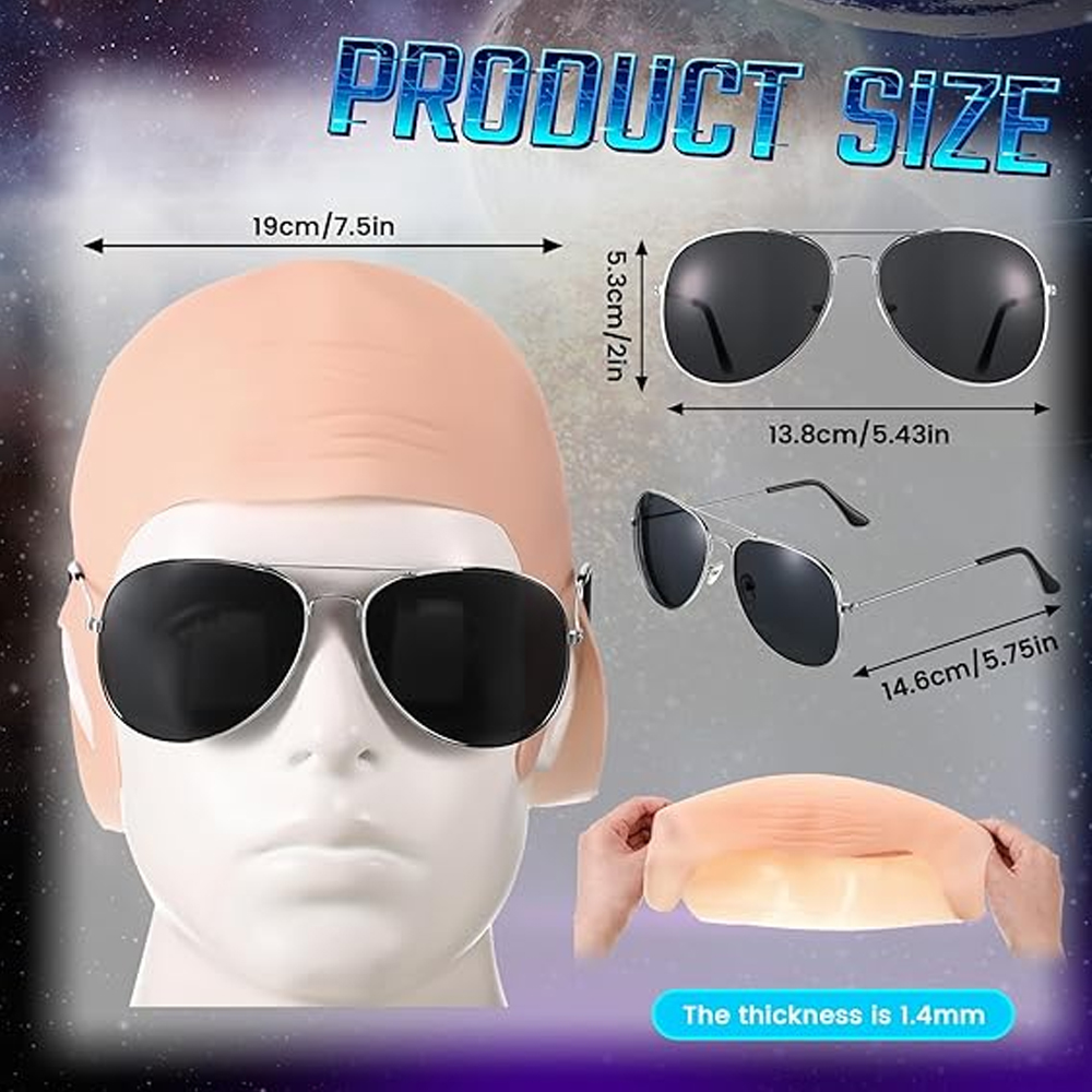 4 Pcs Bald Caps Set Makeup Bal - Men Accessories Combo Set のレビューと価格