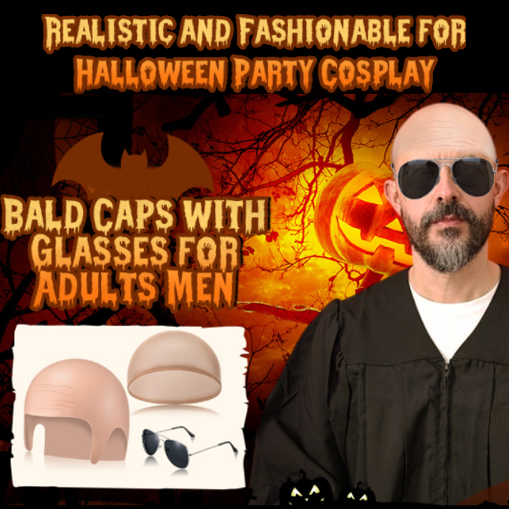 4 Pcs Bald Caps Set Makeup Bal - Men Accessories Combo Set のレビューと価格