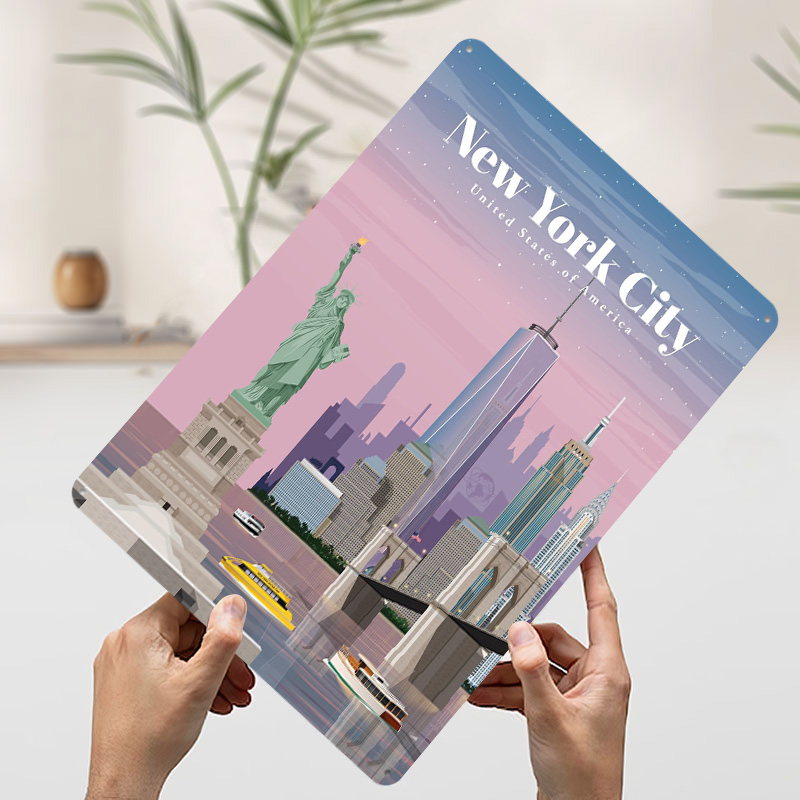 NYC By Dusk Metal Poster Wall  - Men'S Accessories Nyc のレビューと価格