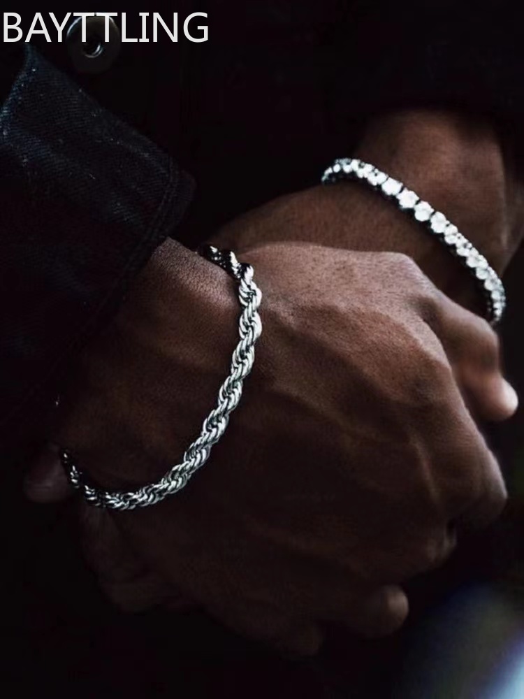 Hip-Hop Rock 925 sterling silv - Men Accessories Chain And Bracelet のレビューと価格