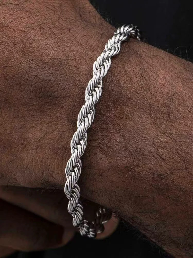 Hip-Hop Rock 925 sterling silv - Men Accessories Chain And Bracelet のレビューと価格