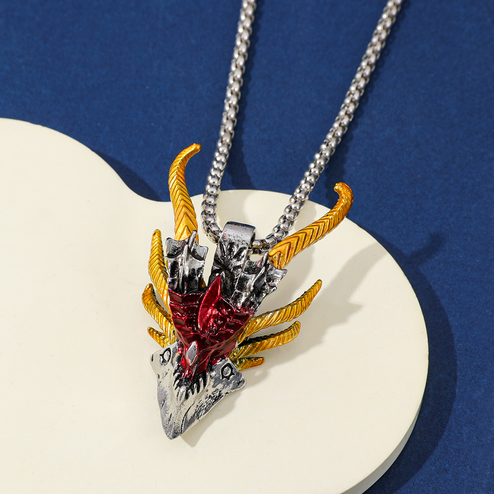 Retro Hip-Hop Evil Dragon Head - Men Accessories Pendant のレビューと価格