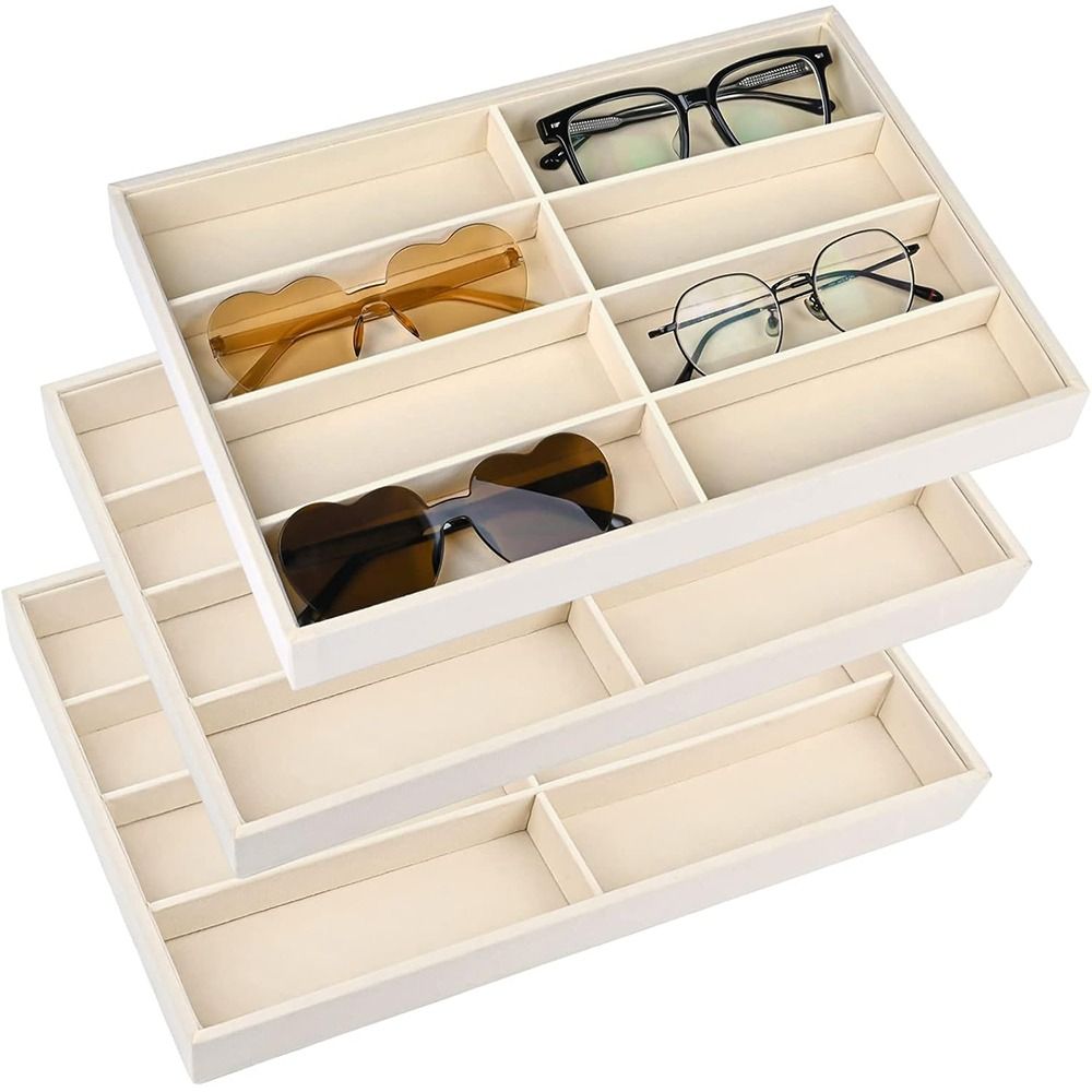Beige Grey Sunglass Organizer  - Men'S Accessories Organizer Tray のレビューと価格