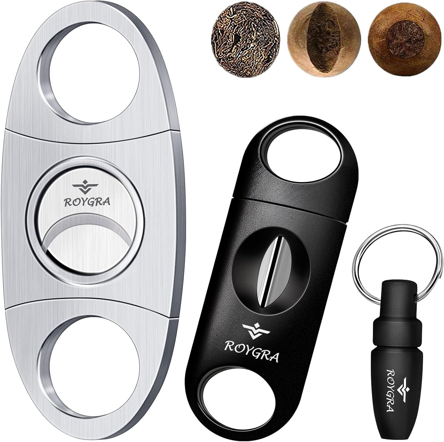 Cigar Cutter Set 3 Pack, Stain - Men Accessories Usa のレビューと価格