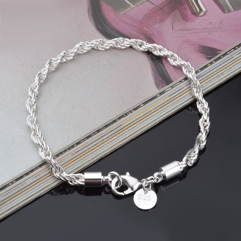 4MM Silver Plated Twisted Rope - Men Accessories Singapore のレビューと価格