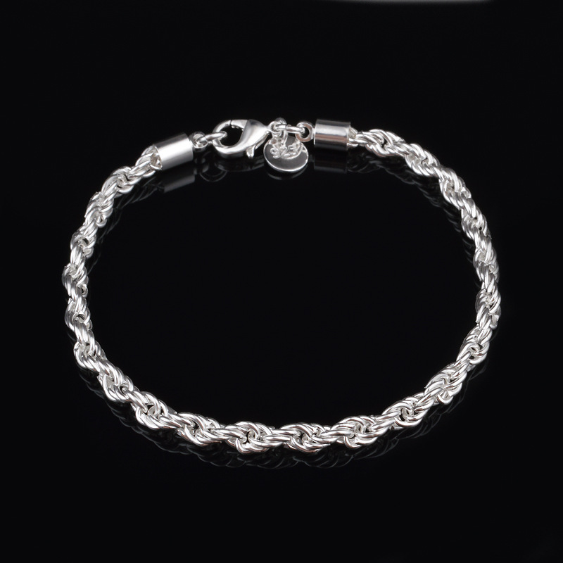 4MM Silver Plated Twisted Rope - Men Accessories Singapore のレビューと価格
