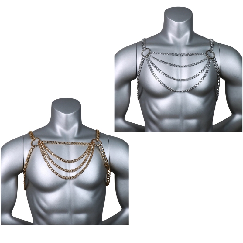 Men's Sexy Metal Body Chest Ch - Mens Accessories Style のレビューと価格