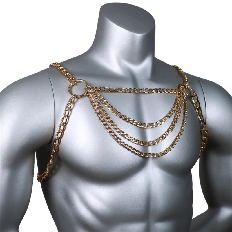 Men's Sexy Metal Body Chest Ch - Mens Accessories Style のレビューと価格