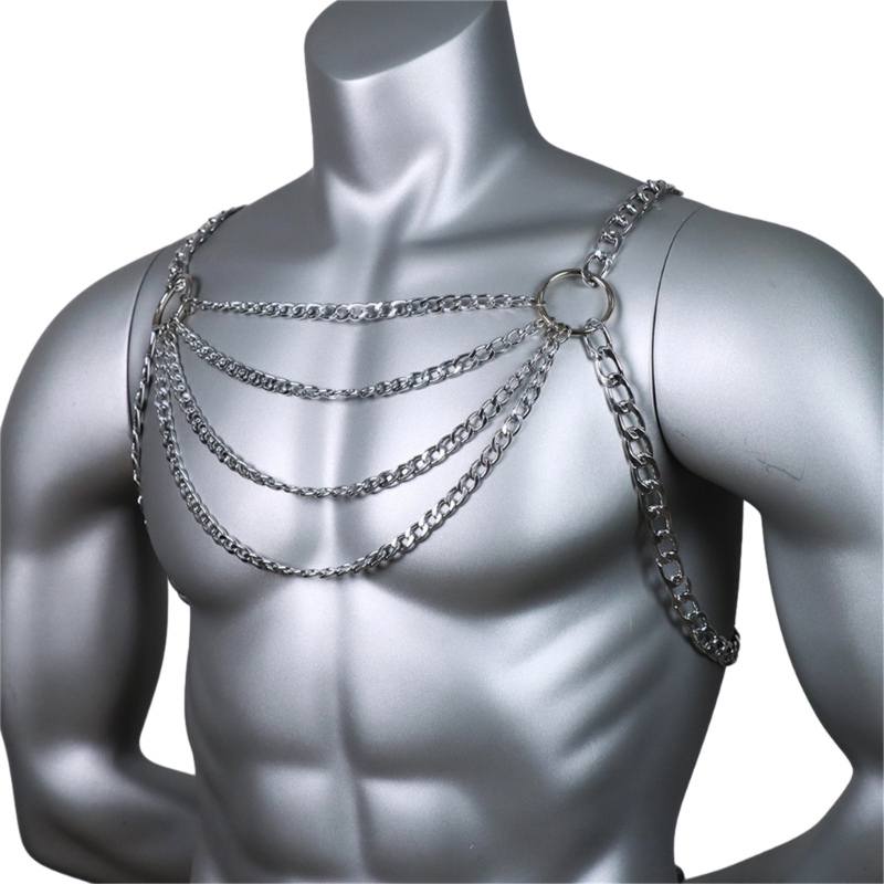 Men's Sexy Metal Body Chest Ch - Mens Accessories Style のレビューと価格