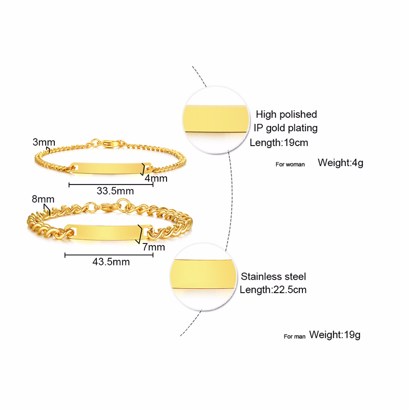 Plate Id Tag Bar Bracelet Cuba - Men Accessories Chain And Bracelet のレビューと価格