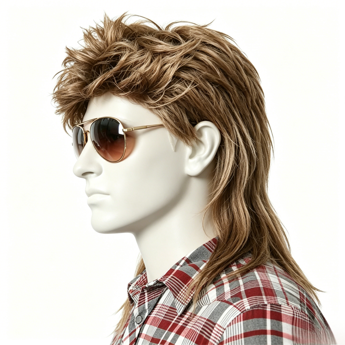 Retro Style Men Mullet Wig Cla - Mens Accessories Style のレビューと価格