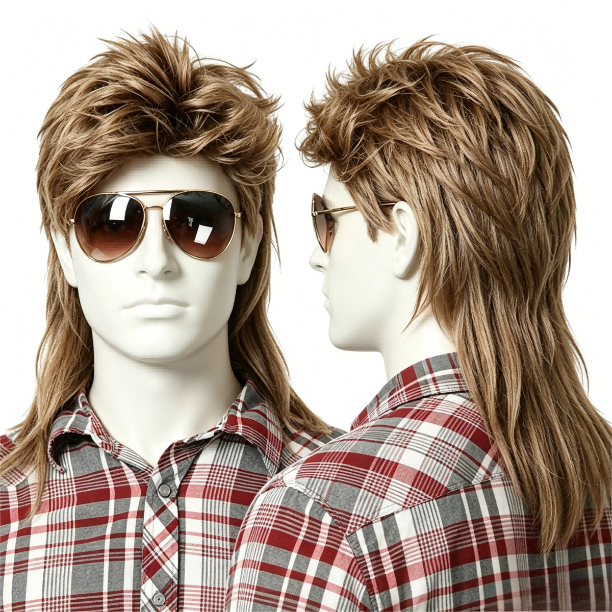 Retro Style Men Mullet Wig Cla - Mens Accessories Style のレビューと価格