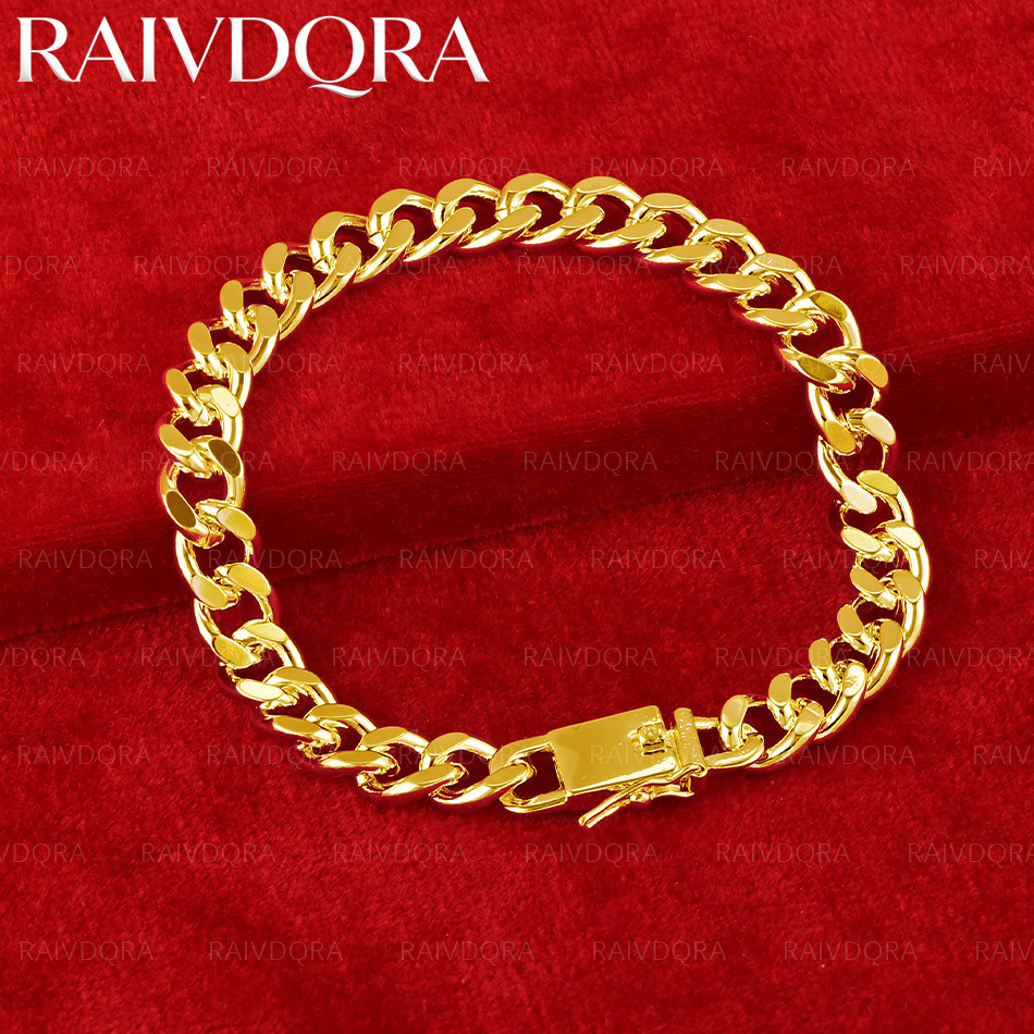 18K Gold Plated 8mm Side Chain - Men Accessories Chain And Bracelet のレビューと価格