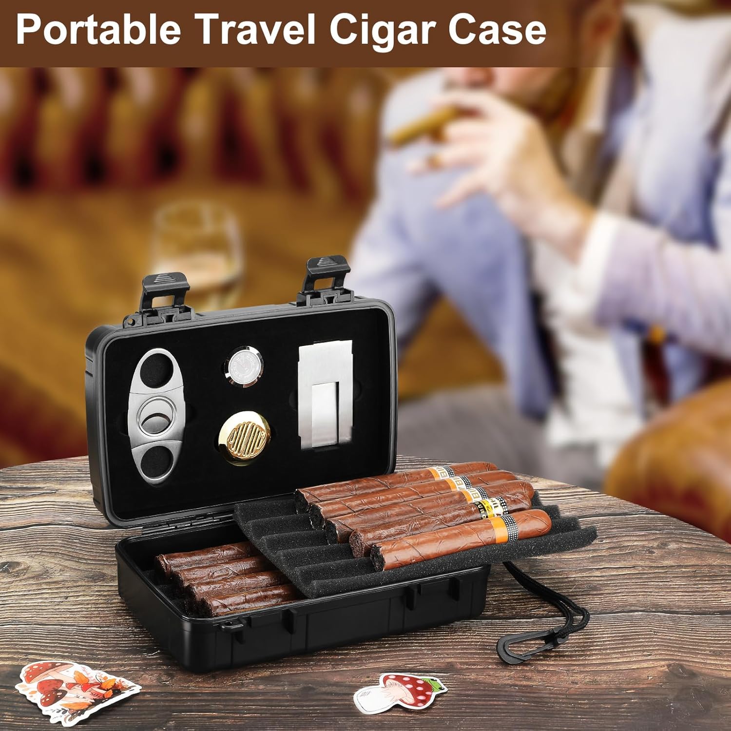Portable Cigar Humidor Holds 1 - Men Accessories Usa のレビューと価格