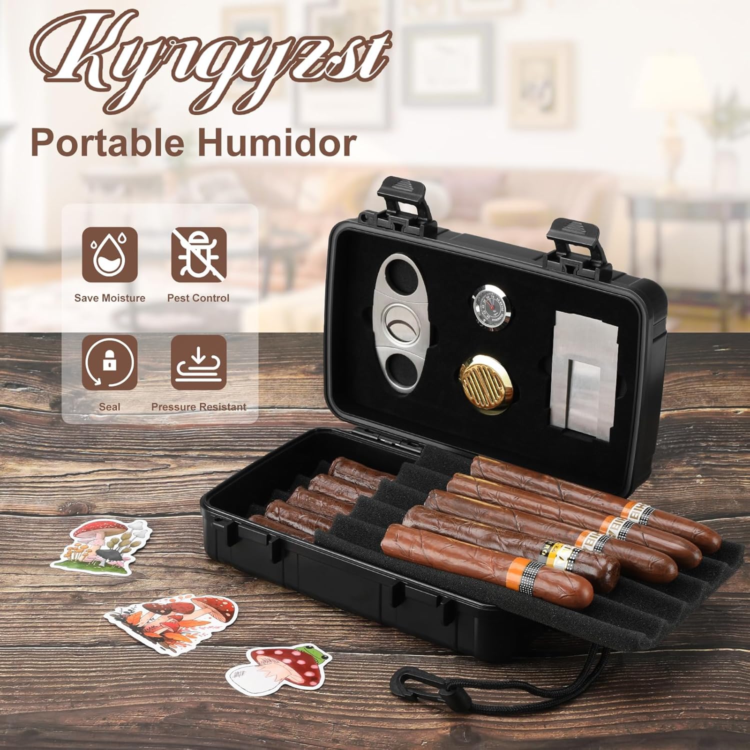 Portable Cigar Humidor Holds 1 - Men Accessories Usa のレビューと価格