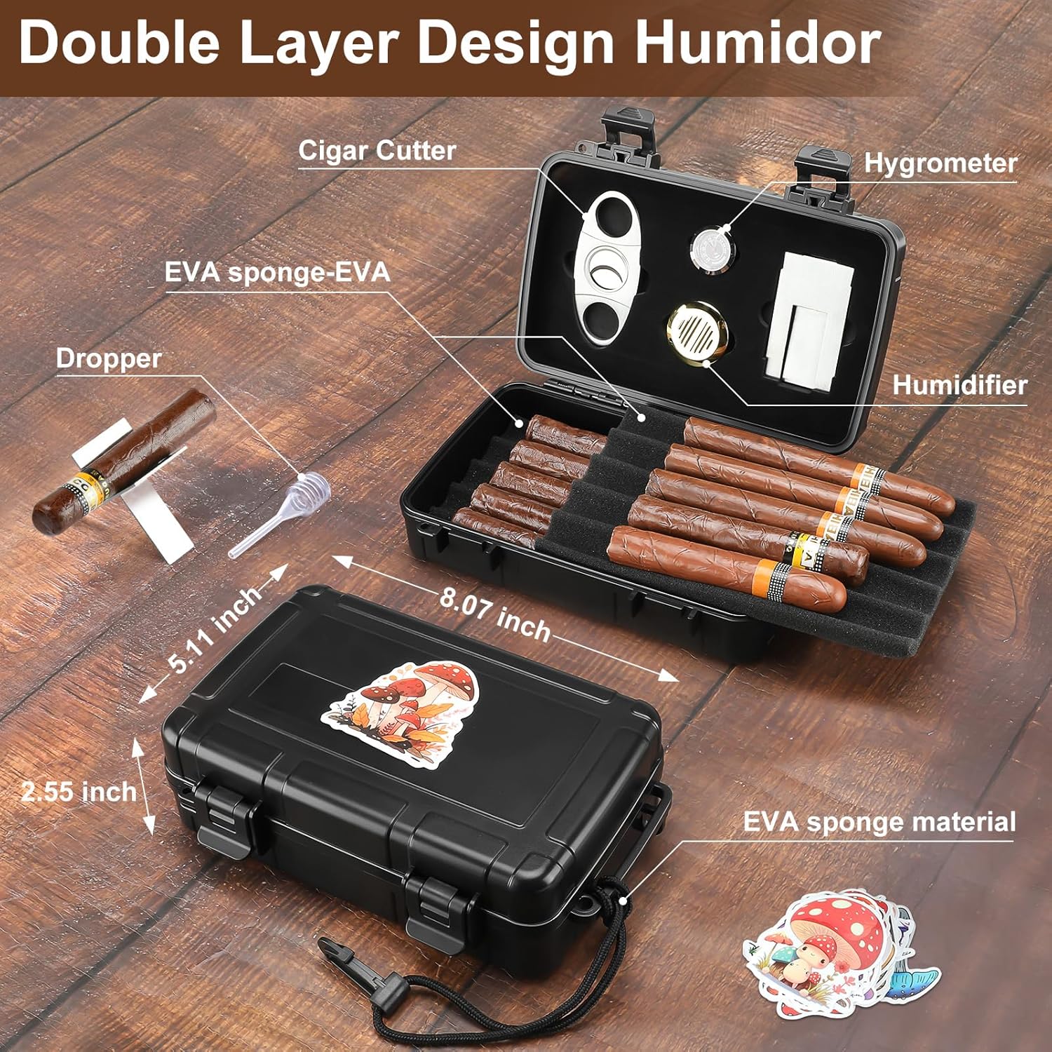 Portable Cigar Humidor Holds 1 - Men Accessories Usa のレビューと価格