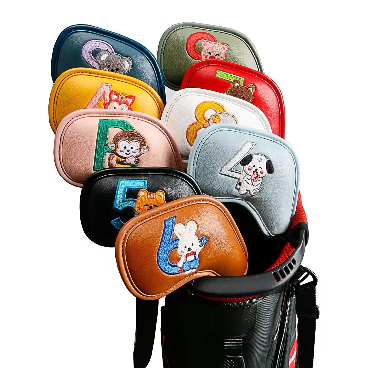 9Pcs Cute Cartoon Animal Golf  - Men'S Accessories Leather のレビューと価格