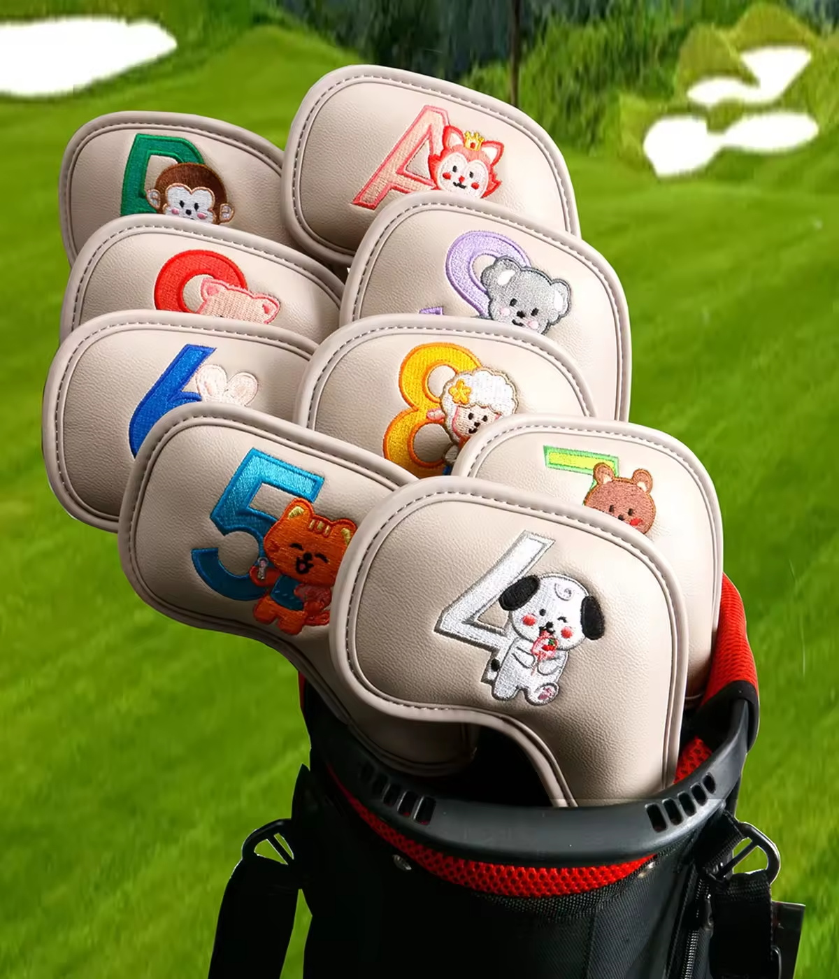 9Pcs Cute Cartoon Animal Golf  - Men'S Accessories Leather のレビューと価格