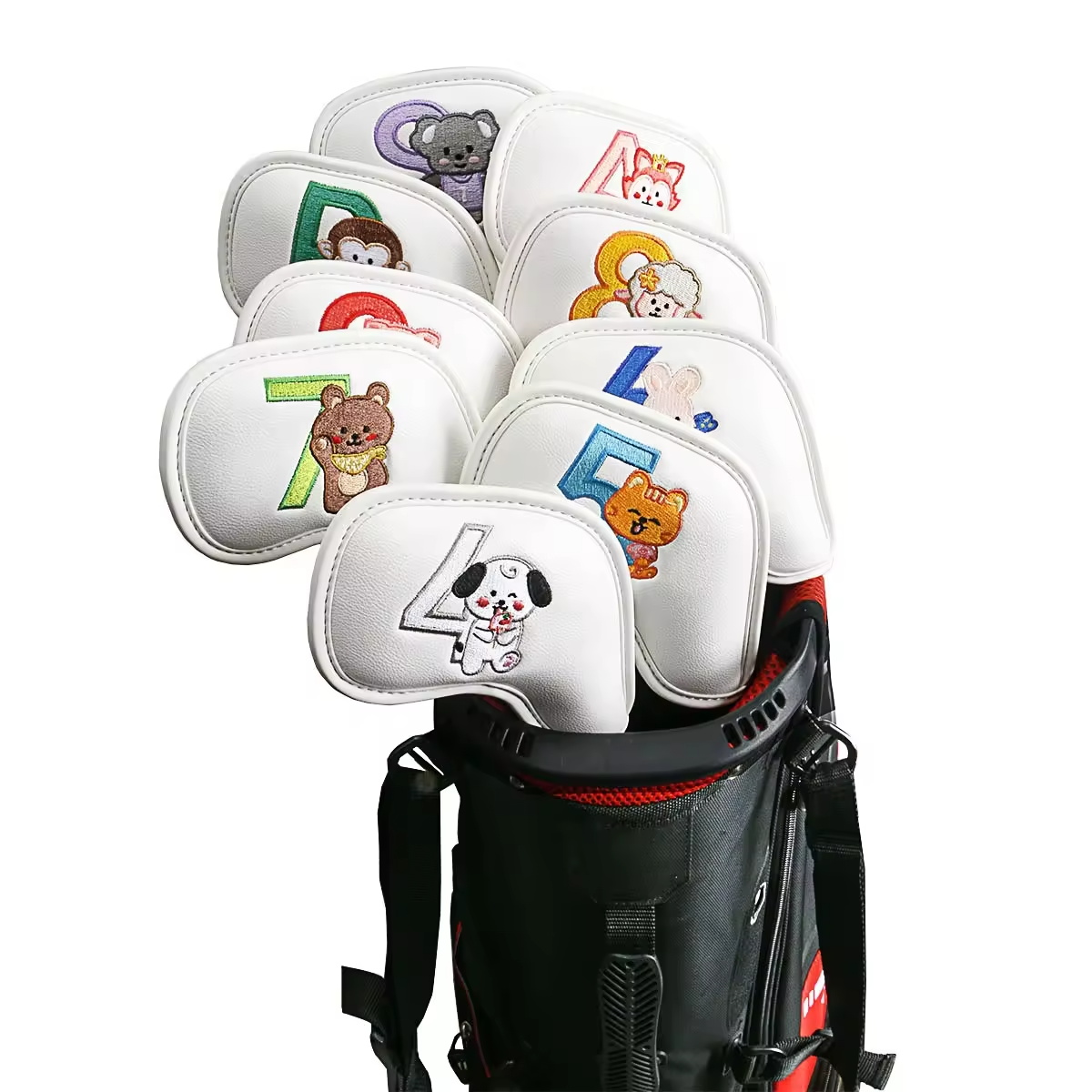 9Pcs Cute Cartoon Animal Golf  - Men'S Accessories Leather のレビューと価格