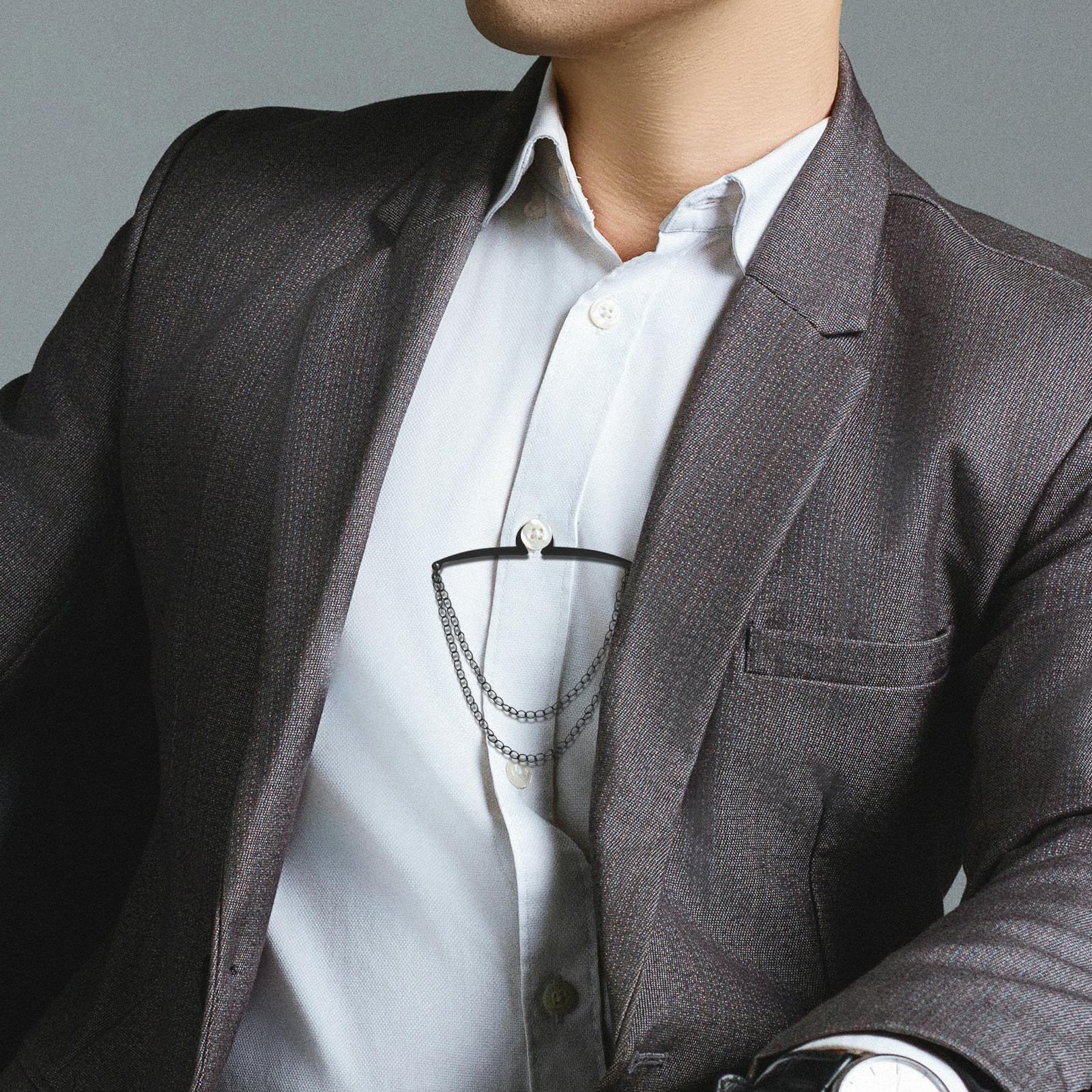 3Pcs Men Shirt Tie Chain Clips - Men Accessories Wedding のレビューと価格