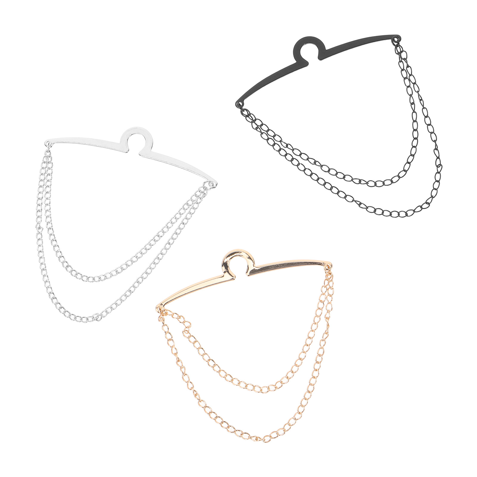 3Pcs Men Shirt Tie Chain Clips - Men Accessories Wedding のレビューと価格