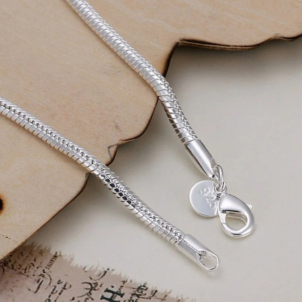 925 Silver 3MM Snake 16-23CM C - Men Accessories Chain And Bracelet のレビューと価格