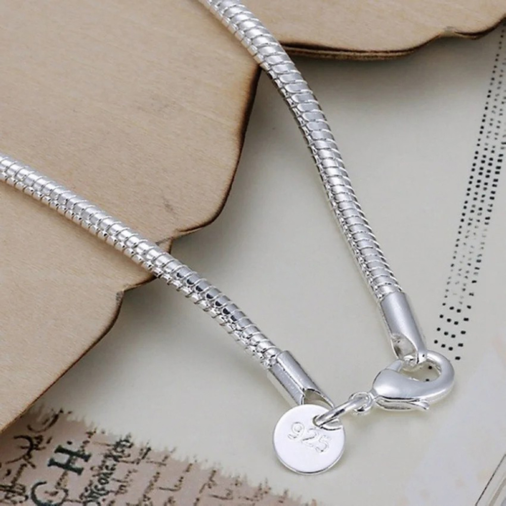 925 Silver 3MM Snake 16-23CM C - Men Accessories Chain And Bracelet のレビューと価格