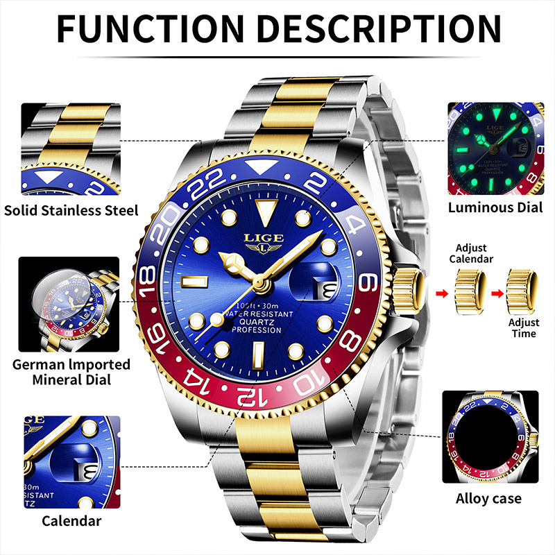 LIGE 2025 brand new men's watc - Men'S Accessories Luxury Brands のレビューと価格