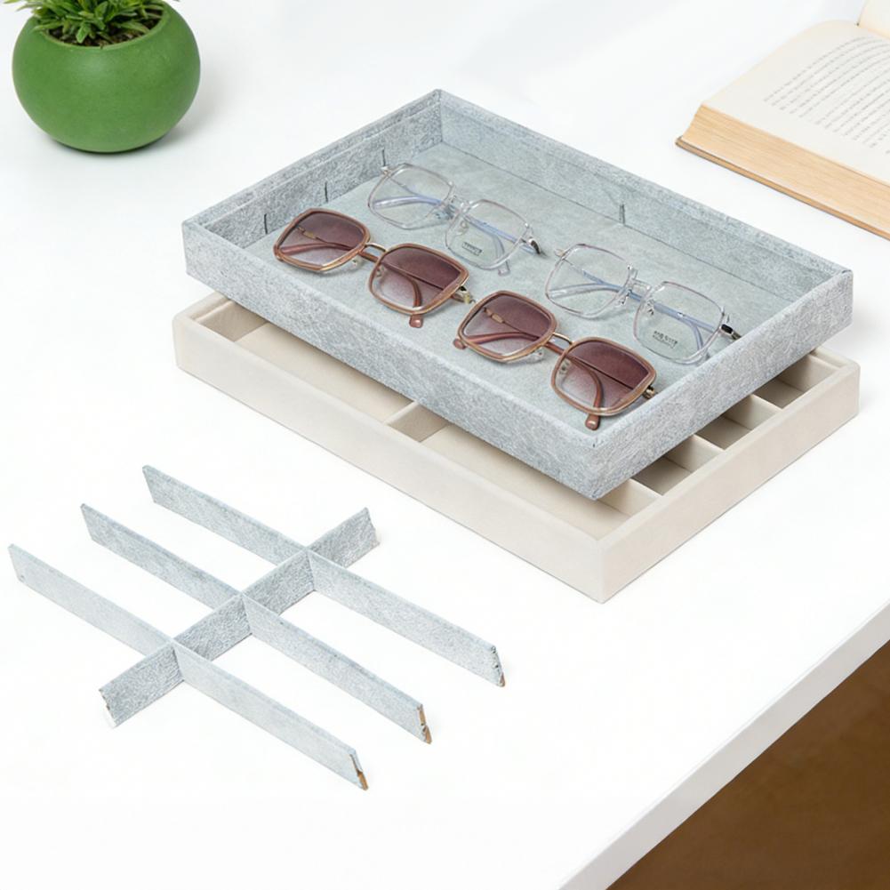 8 Grid Velvet Glasses Holder S - Men'S Accessories Organizer Tray のレビューと価格