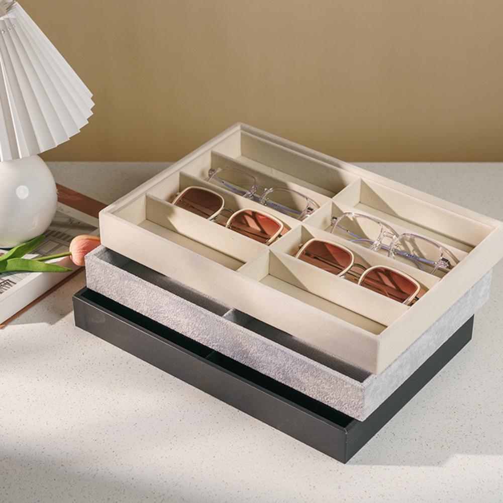8 Grid Velvet Glasses Holder S - Men'S Accessories Organizer Tray のレビューと価格