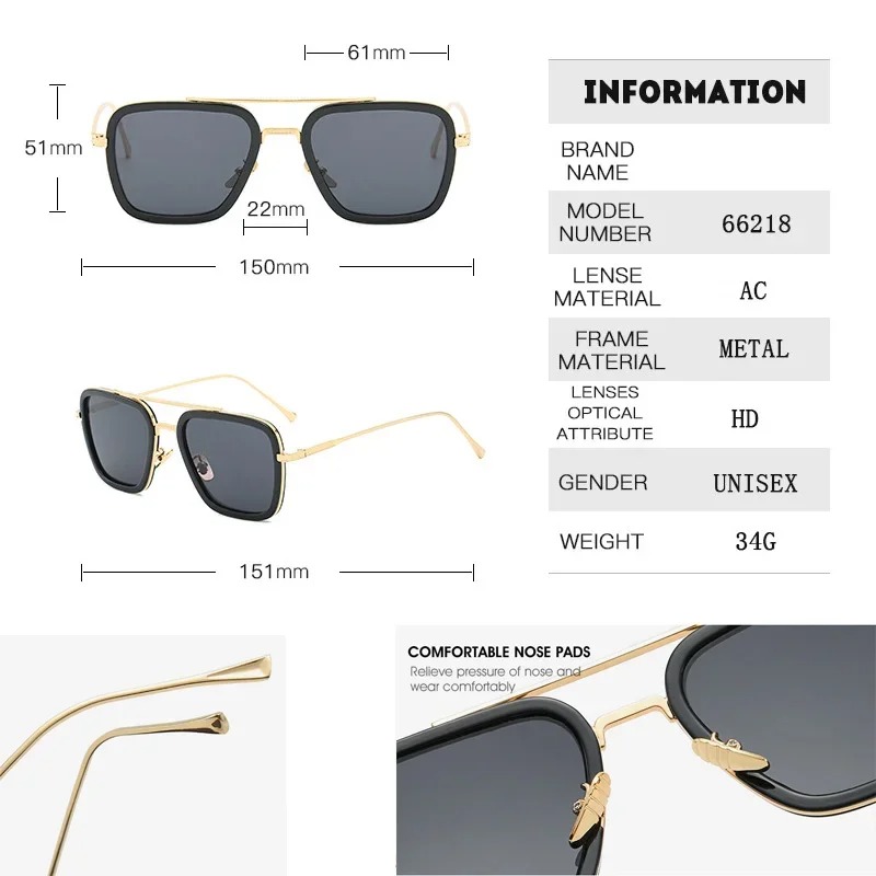 Steam Punk Tony Stark Sunglass - Men'S Accessories Glasses のレビューと価格